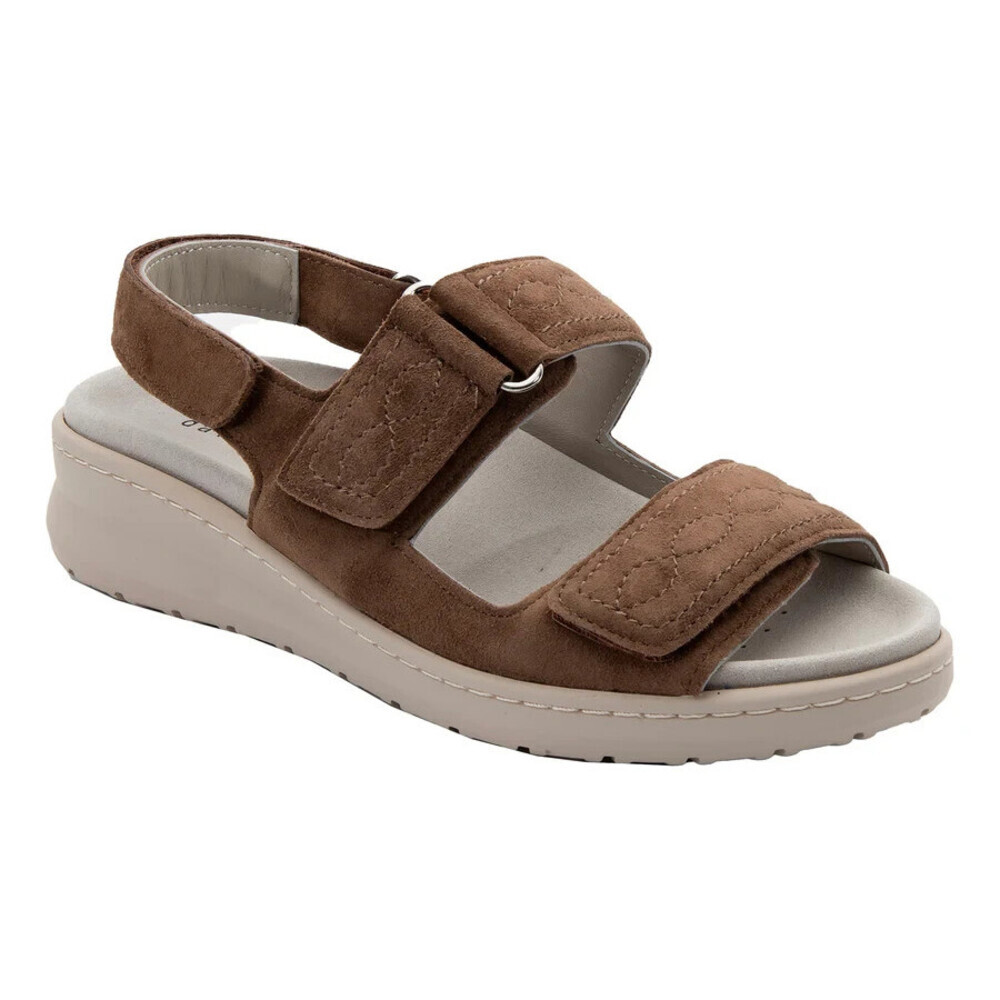 David Tate Key Sandals Women's 10 Brown Suede Adjustable Strap Platform ZOGG1696